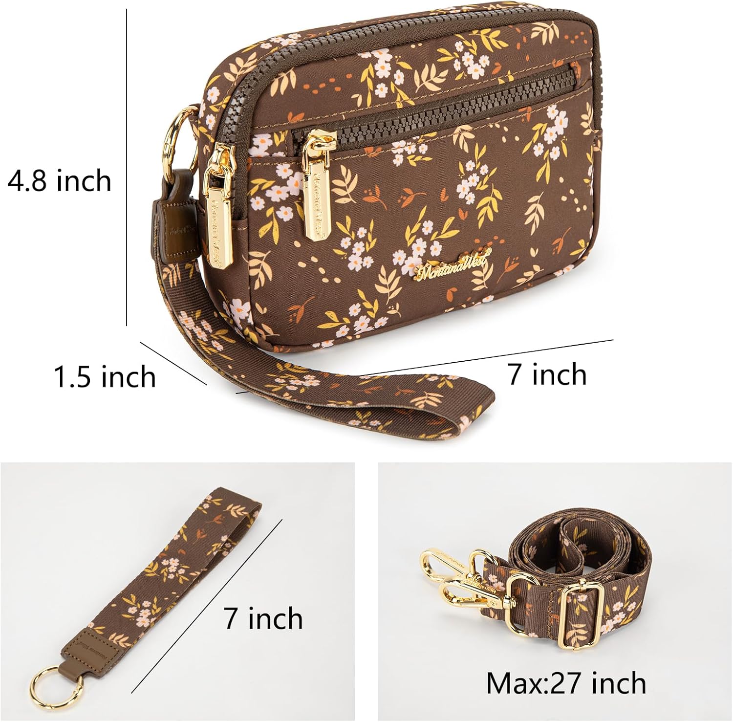 Montana West Wristlet Wallets for Women Nylon RFID Small Crossbody Phone Purse, with Built-in Card Slots for Gift - Image 6