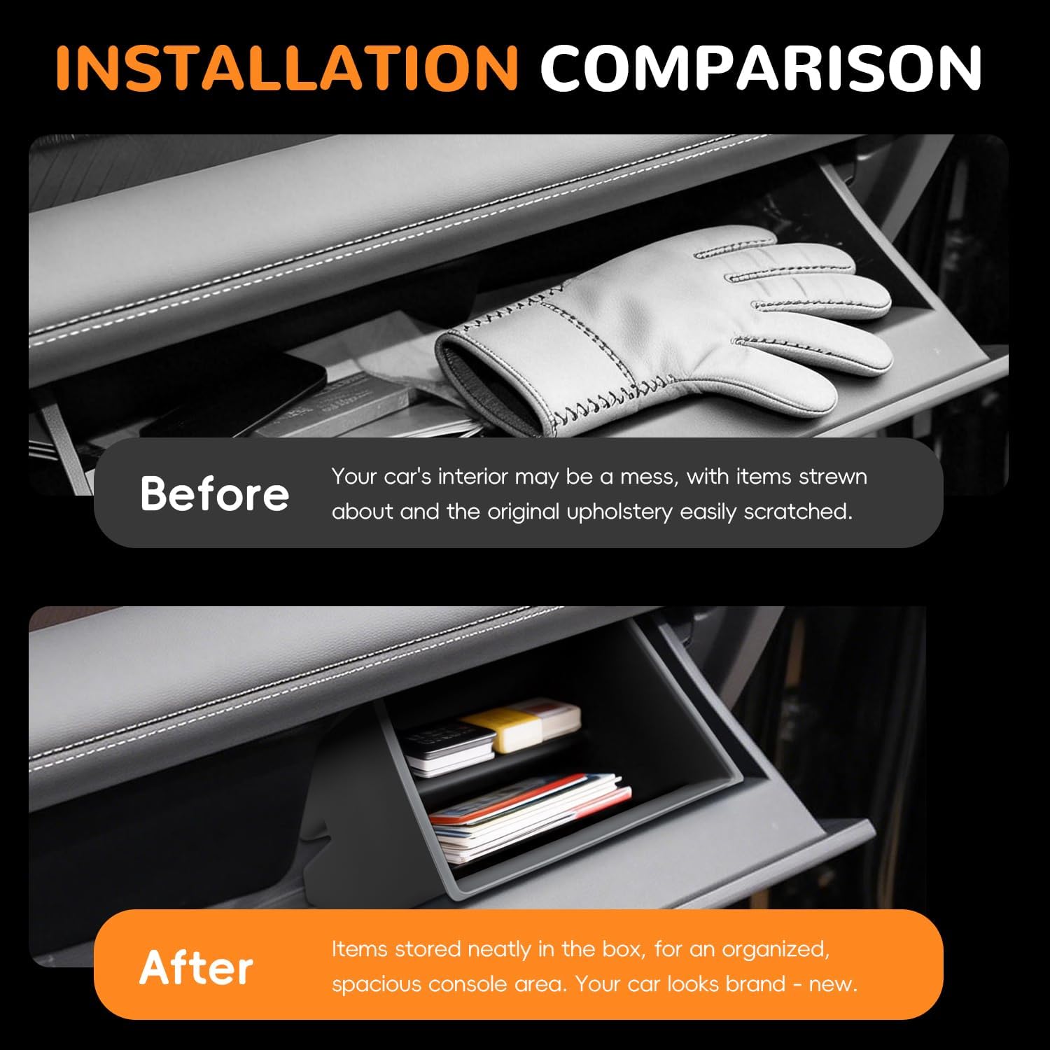 MARCHFA Golve Box Tray Compatible for2021 2022 2023 2024 2025 2026 Toyota Sienna Accessrories Center Console Glove Box Insert