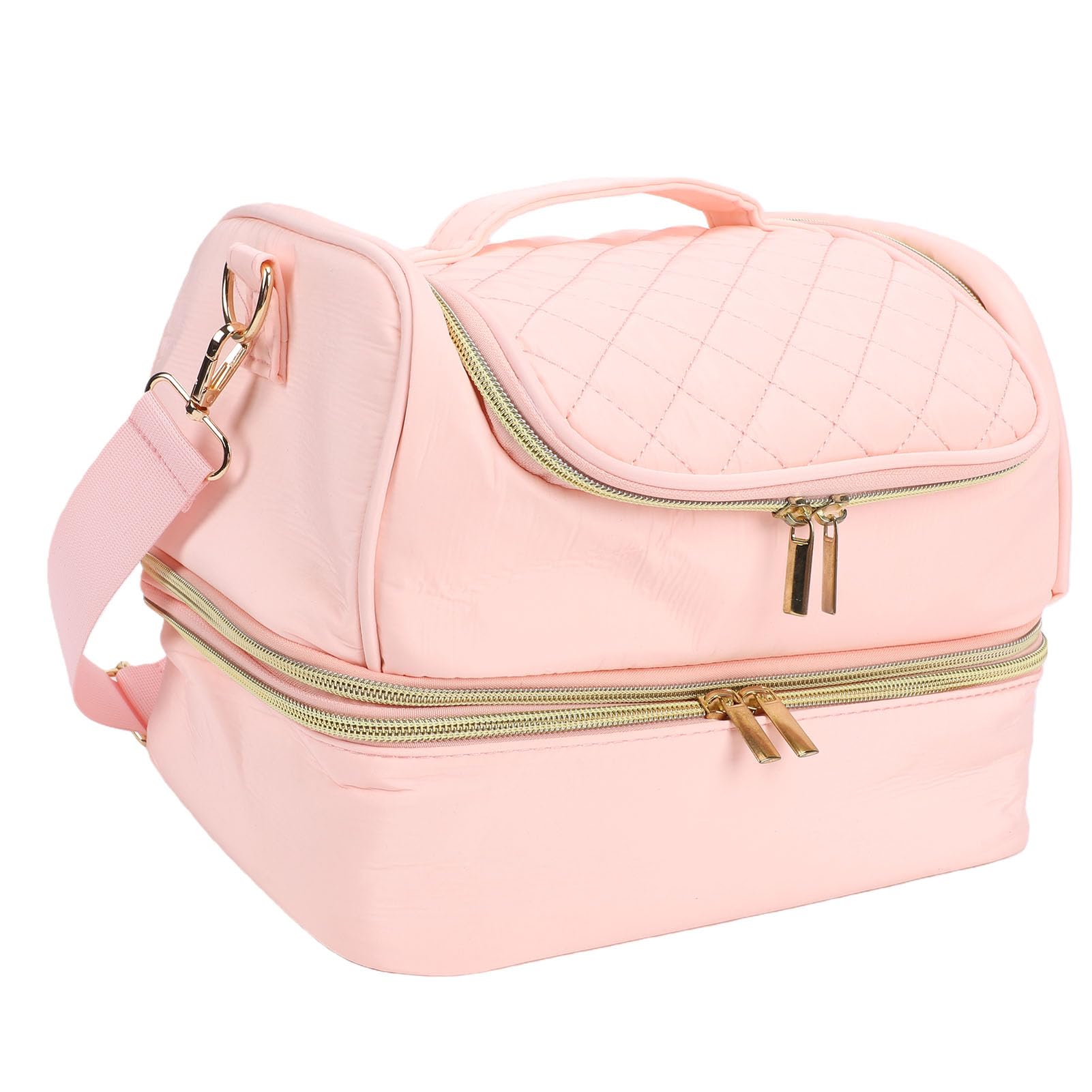 Generic Borsa Organizer per Smalti con Tracolla Regolabile, Impermeabile, a Doppio Livello, per Professionisti delle Unghie