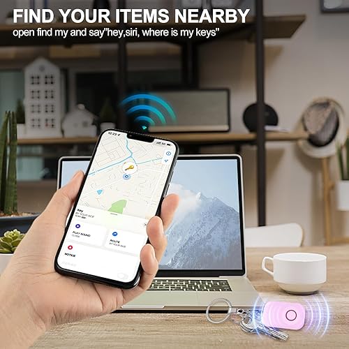 Miniatura 5 de YOMTOVM Localizador de llaves portátil, rastreador inteligente Bluetooth localizador de seguimiento GPS, compatible con iOS Find My Phone Tracker