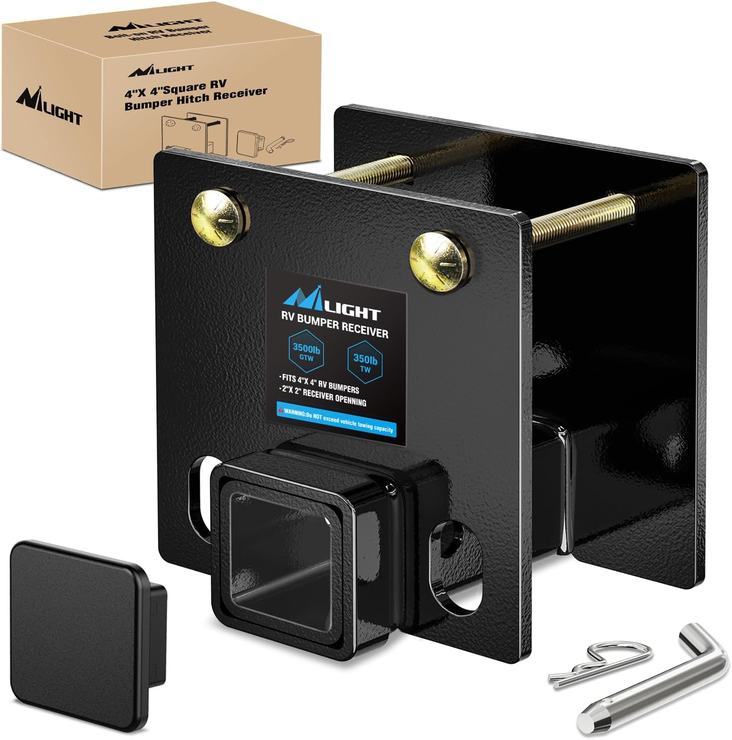 CURT 19100 Camper RV Bumper Hitch, Fits 4Inch Beam, 2In