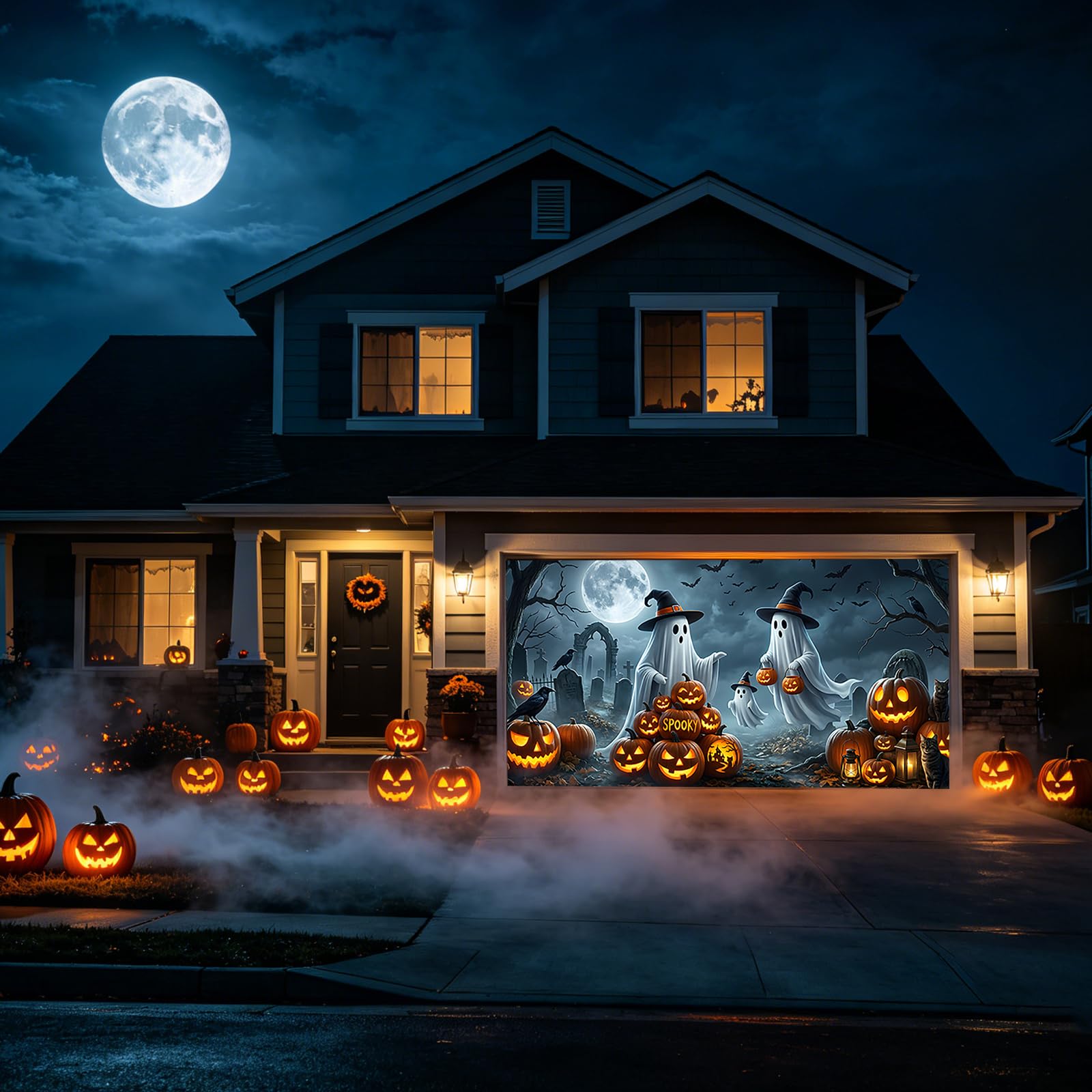 Garaż Halloween horror dekoracja zewnętrzna wewnątrz ogrodu baner