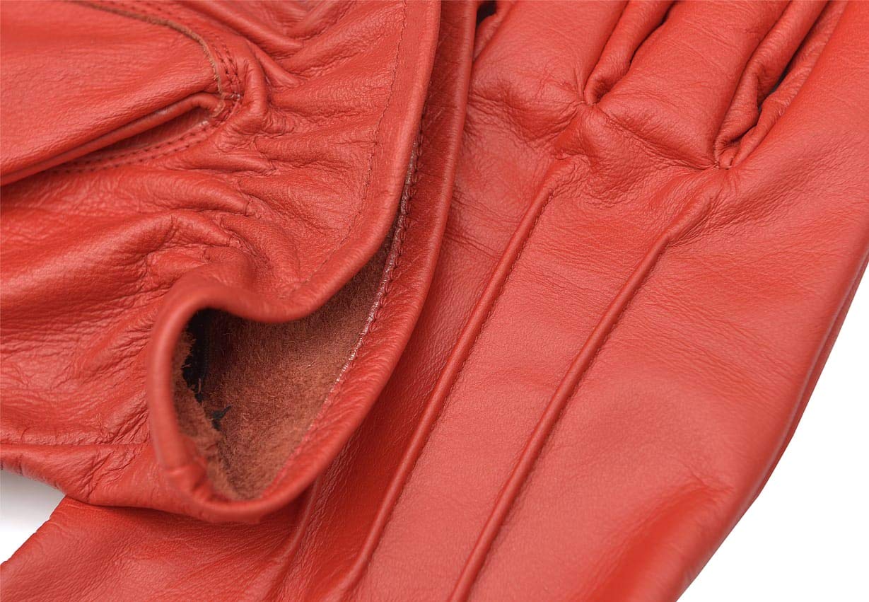Swiftwears Men's Sheep Leather Unlined Dress Gloves (Red, XX-Large)