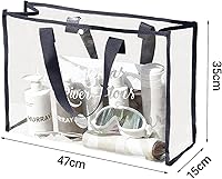 Vista 3 de Treasurecove Bolsa de playa transparente para mujer con bolsa desmontable para teléfono, plegable, impermeable, bolsa transparente para playa