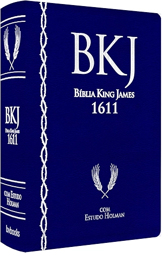 BÍBLIA KING JAMES 1611 COM ESTUDO HOLMAN 6° EDIÇÃO ( CAPA AZUL)