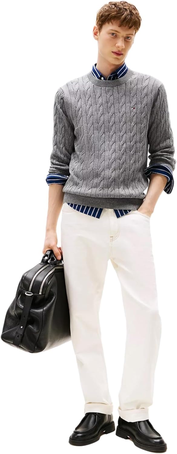 Tommy Hilfiger Men's Iconic Cable Knit Sweater 2024 Collection - Image 4