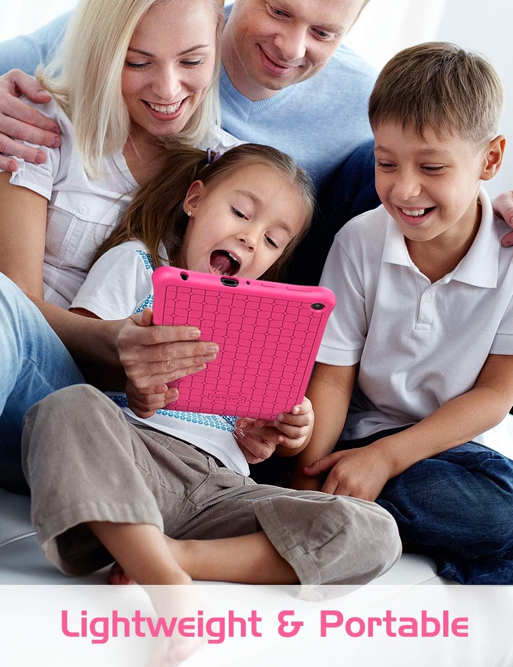 TiMOVO Case for All-New Kindle Fire HD 8 Tablet and Fire HD 8 Plus Tablet (10th Generation, 2020 Release) - [Honey Comb Series] Kids Friendly Soft Silicone Shock Proof Back Cover - Magenta
