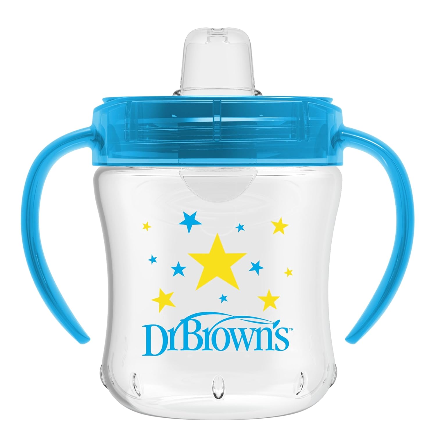 Dr. Brown's Milestones Soft Spout Sippy Cup with Handles, Blue Star, BPA-Free, 6 oz/180 mL, 6m+