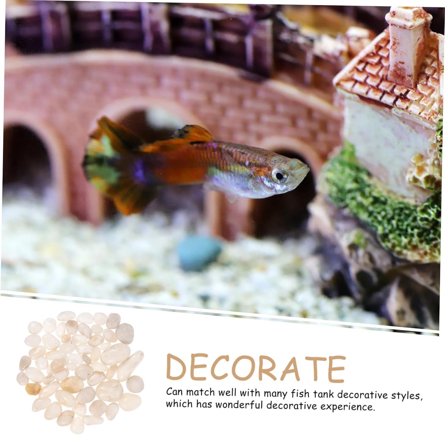 2 Sets Transparent Fish Tank Decoration Aquarium Plants Artificial Beads Vase Filler Faux Pearls Stone Layout Decors Plant Pot Models Plastic (1)