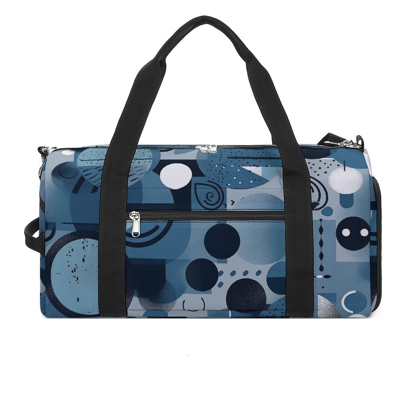 Sporttasche für Damen und Herren, mit Schuh- und Nassfach, Reisetasche, grau, kreisförmiges Muster, Wochenendtasche, Handgepäcktasche für Schwimmen, Fitness, Workout, Sport, Reisetasche, Stil 7,