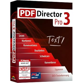 PDF Director 3 PRO - 3 PCs - inkl. OCR 3.0 Modul PDFs bearbeiten erstellen konvertieren sch tzen signieren f r Win 11 108.1 7