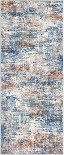 Miniatura 867 de IOHOUZE Alfombra pequeña abstracta de 2 x 3 pies, alfombra de entrada lavable para entrada interior, alfombras con respaldo de goma, alfombra gris