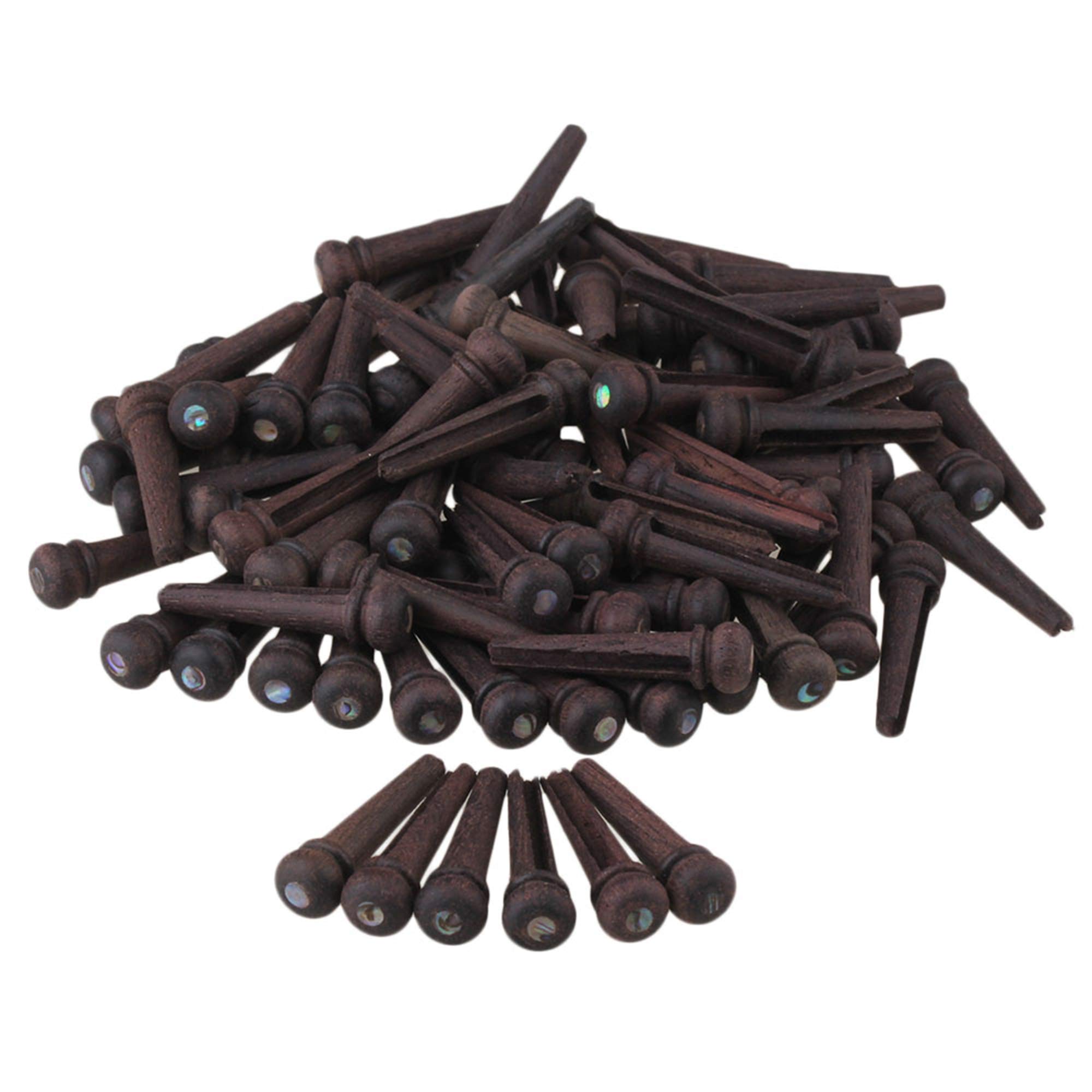 BQLZR Rosewood Acoustic Guitar Bridge Pins for Luthier 1.14"x0.31"x0.16" Pack of 60, Rosewood Color