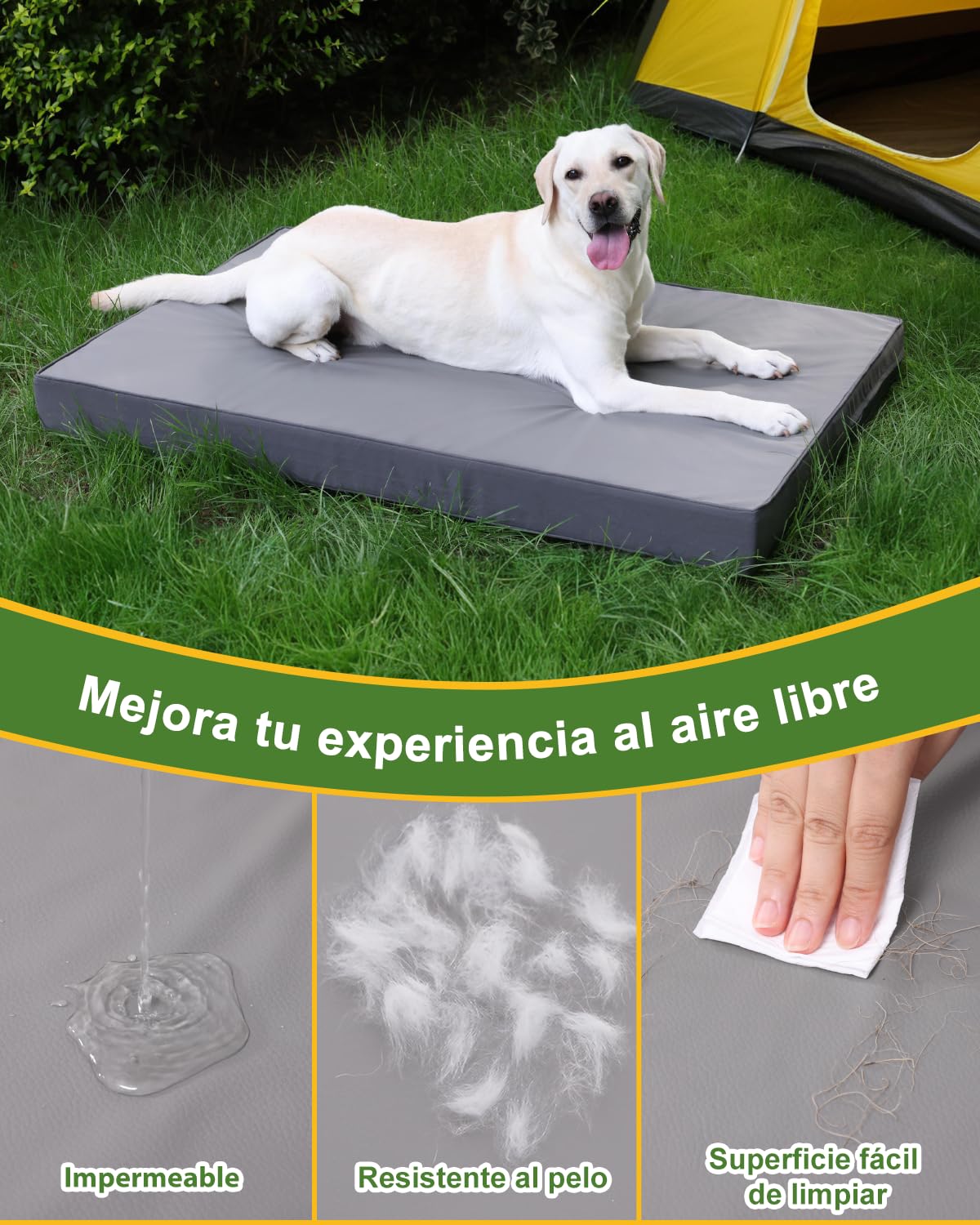 Ortopédica Cama Perros Medianos,Doble Cara De Cuero Sintético,Iimpermeable Cama de Perros,Funda Extraíble Lavable,Gris,88x55x7cm