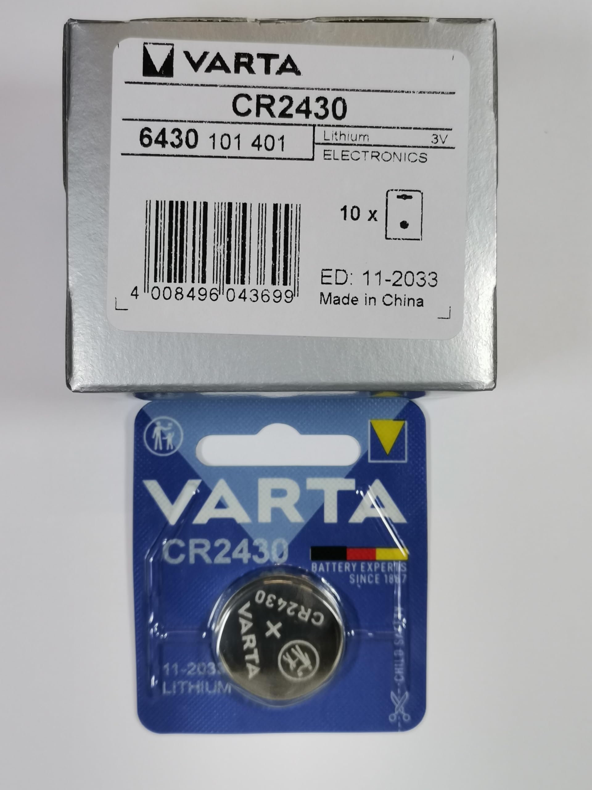 Piles Bouton CR2430 Au Lithium - Lot De 10, 3V, 285 MAh, Pour Appareils électroniques (montres, Calculatrices, Etc.) - 5
