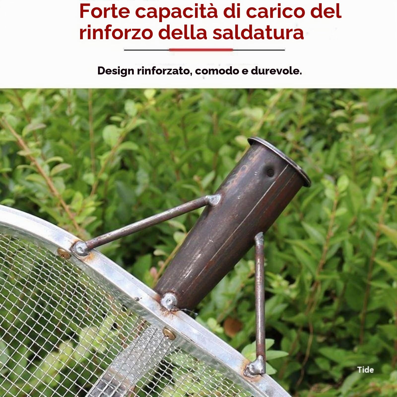 Colino per compost, grande pala da giardino in metallo, larghezza maglie 4/12 mm, setaccio per terra da giardino, pala per grani di mais, efficace setaccio ergonomico portatile in acciaio inox