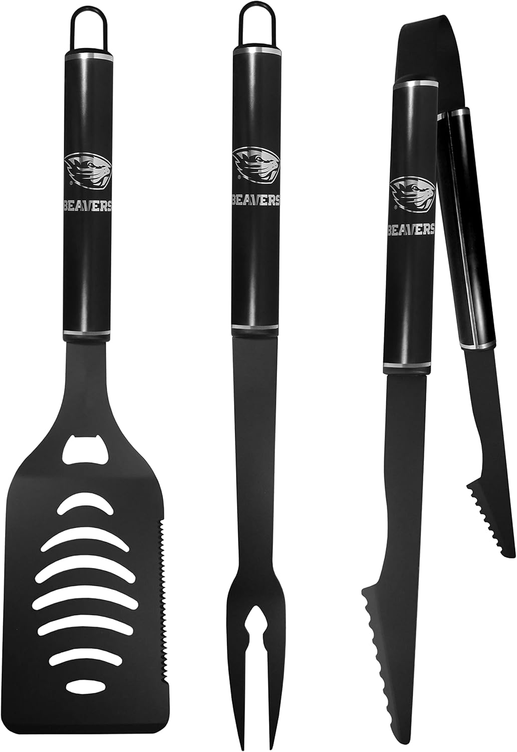 Siskiyou Sports NCAA Oregon St. Beavers 3 pc Monochromatic BBQ Set, Black,One Size