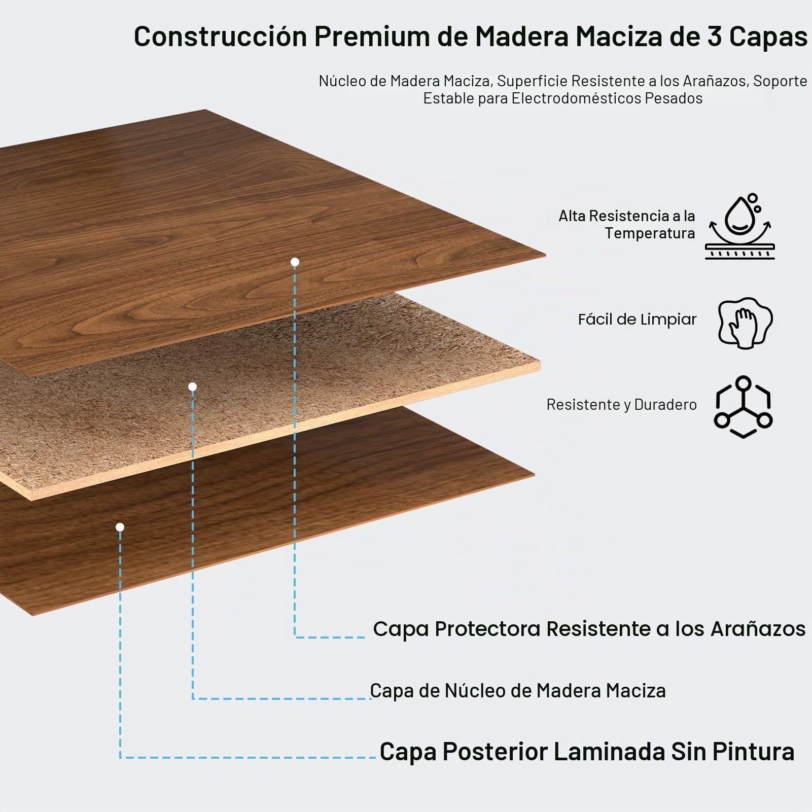 Torre Lavadora Secadora, Kit de Apilado, Estanteria Lavadora, Mueble para Secadora, Soporte, Ajustable en Altura de 3 Niveles, 300 Kg de Carga Blanco