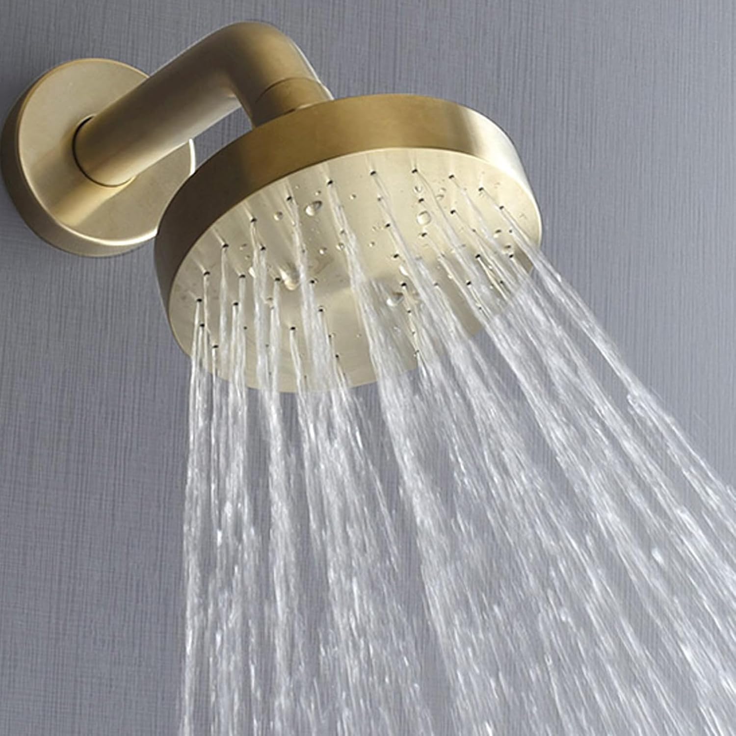 Rain Shower System, Brushed Gold Bathroom Shower Faucet Set 2 Functions Shower Fixtures Brass Shower Mixer Set Concealed Shower Kit with Shower Valves with Shower Head and Handheld