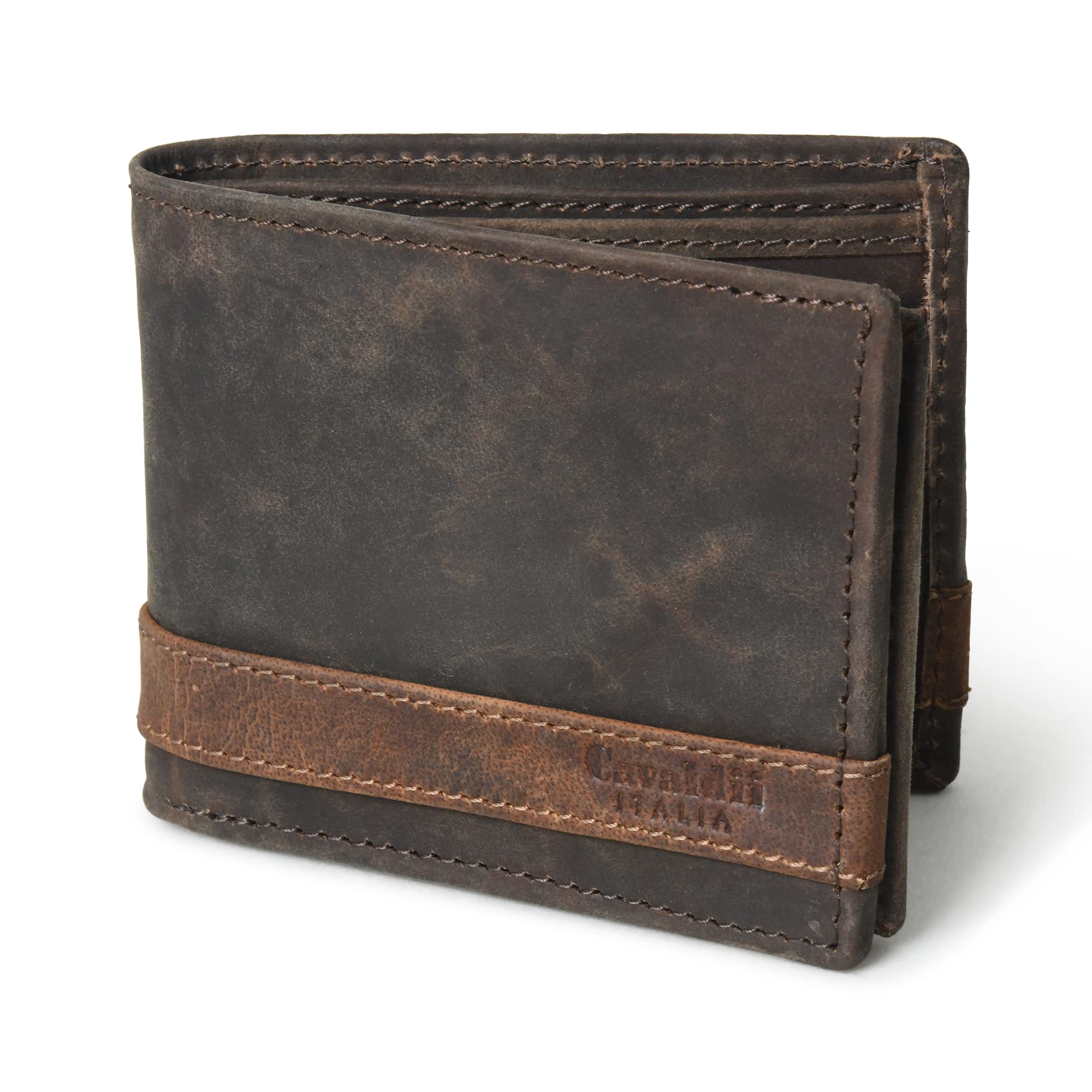 Cavaldii ITALIA Hunter Leather Wallet for Men Brown