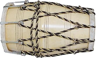 New Handmade Dholak for Bhajan and Kirtan india Traditional Dholak (Cream)