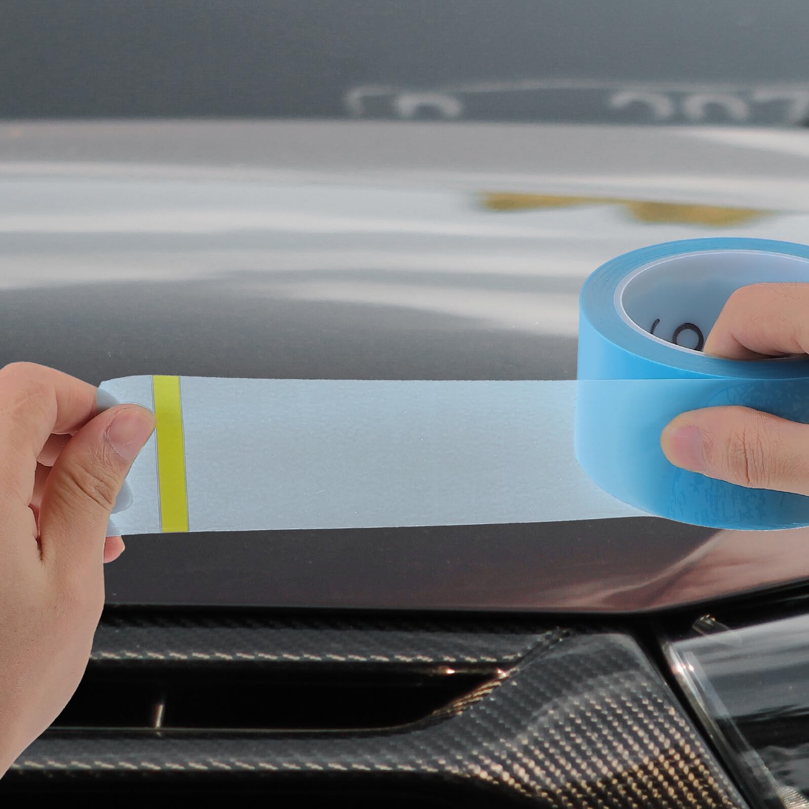 Nastro Mascheratura Pet 5 Pezzi 0, 06mm per Verniciatura Auto | Lunghezza 50m, Adatto a Manutenzione e Spruzzo, Aderisce alla Curva della Carrozzeria Colore Casuale