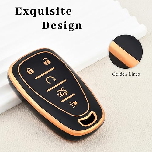 Vista 32 de OFFWEGO - Funda protectora para llavero de Chevrolet, funda protectora de TPU adecuada para Chevrolet Malibu Tahoe Camaro Equinox Cruze Silverado