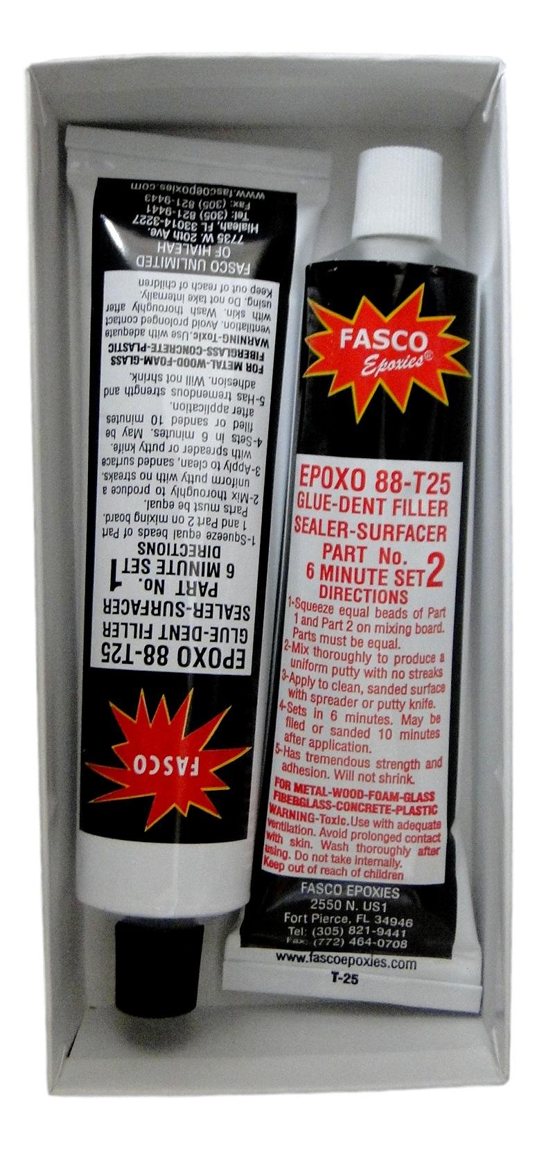 Fasco Epoxo-88 | 6min Set Epoxy Paste Superflex Adhesive Glue Grey 18oz Tube kit