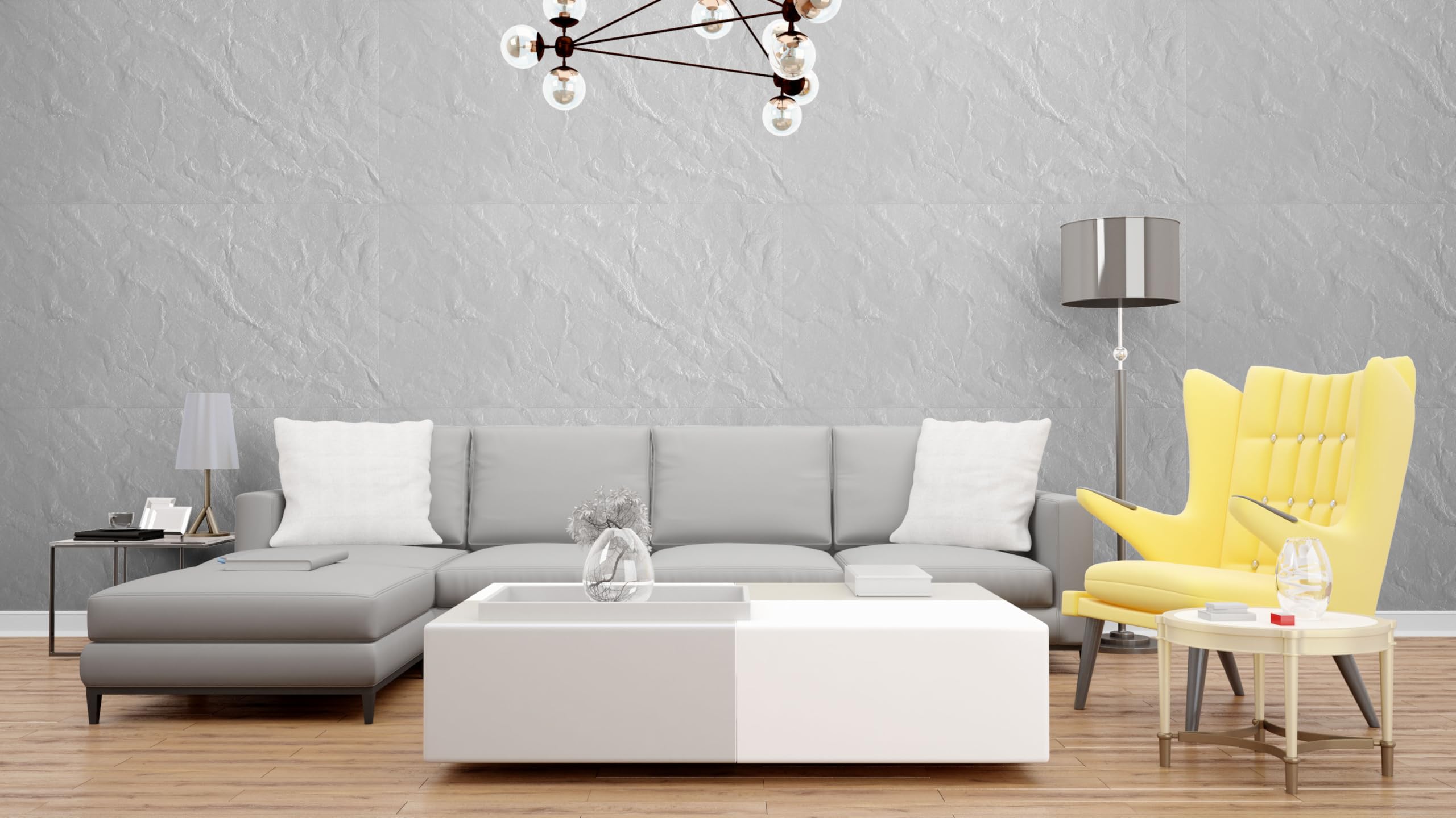 Deccart - Panele ścienne 100x50 cm - Panele ścienne - Panele - Okładziny ścienne wewnętrzne, okładziny sufitowe, Panel styropianowy, imitacja kamienia - Biały blok skalny - 24 sztuki (12 m²)