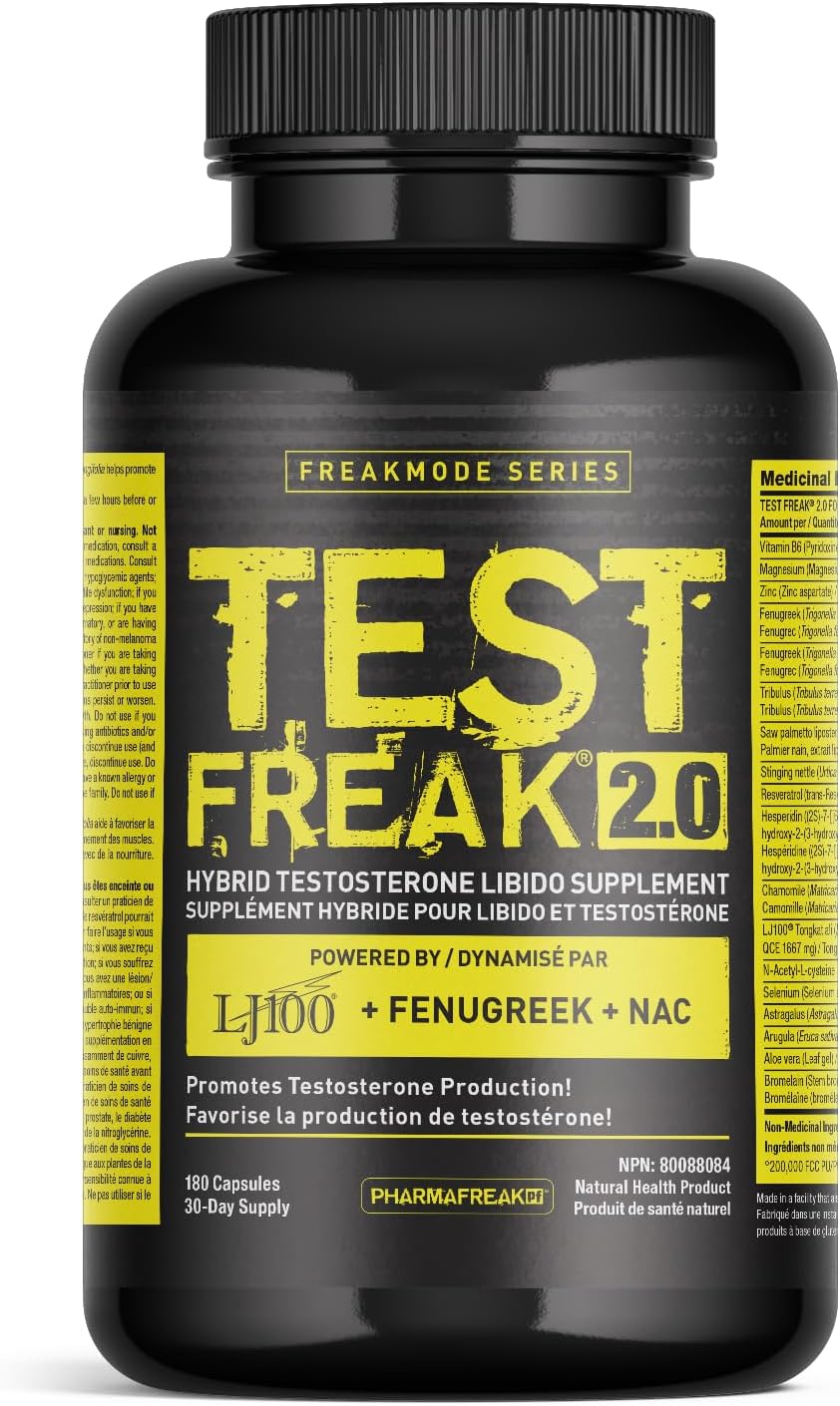 PHARMAFREAK Vitality Freak 2.0 – Herbal Energy & Wellness Support for Men | With Tongkat Ali, Fenugreek & Tribulus | Supports Energy, Strength & Stamina – 180 Capsules - Image 4