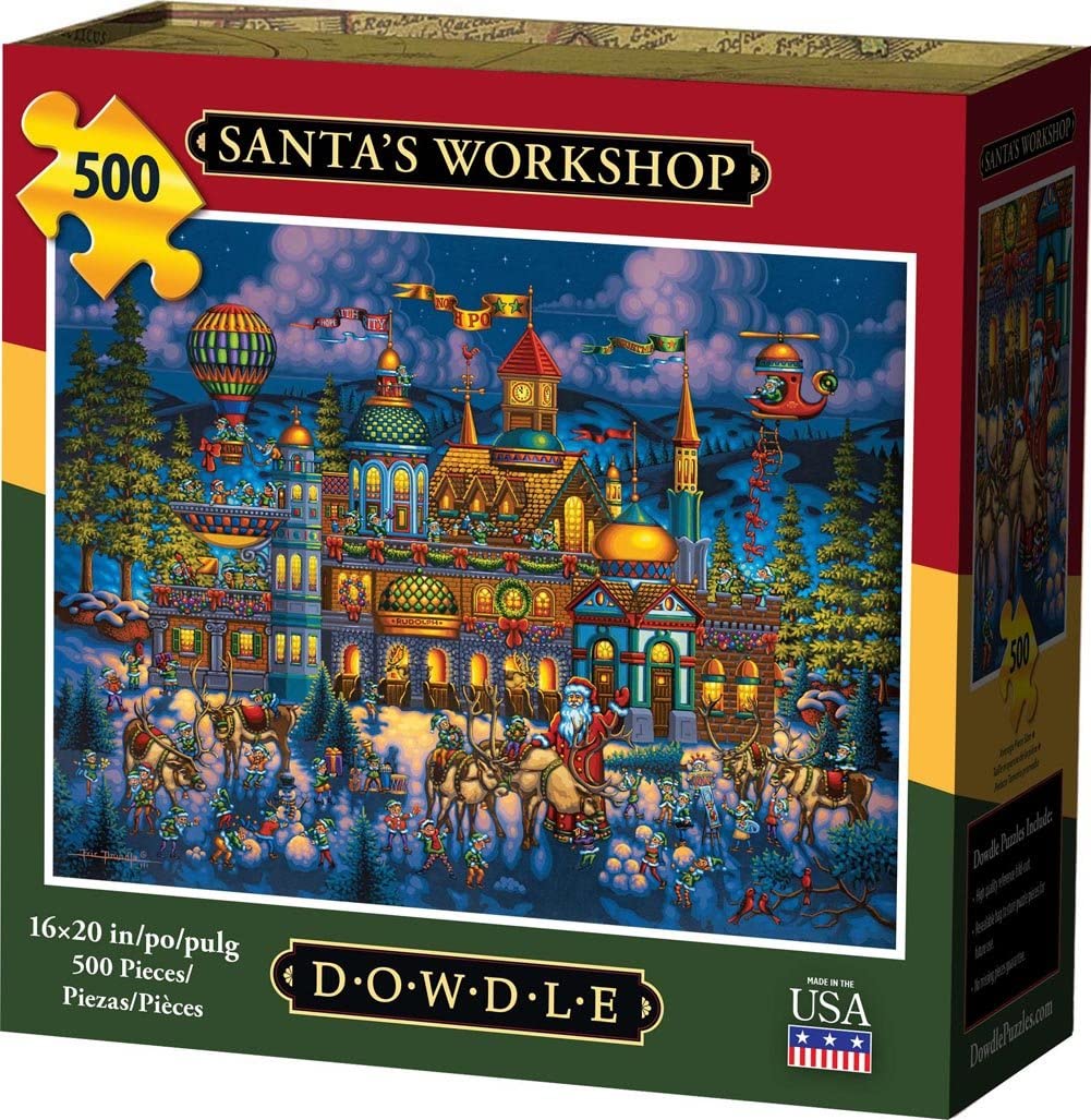 Jigsaw Puzzle - Santa's Workshop 500 Pc by Dowdle Folk Art