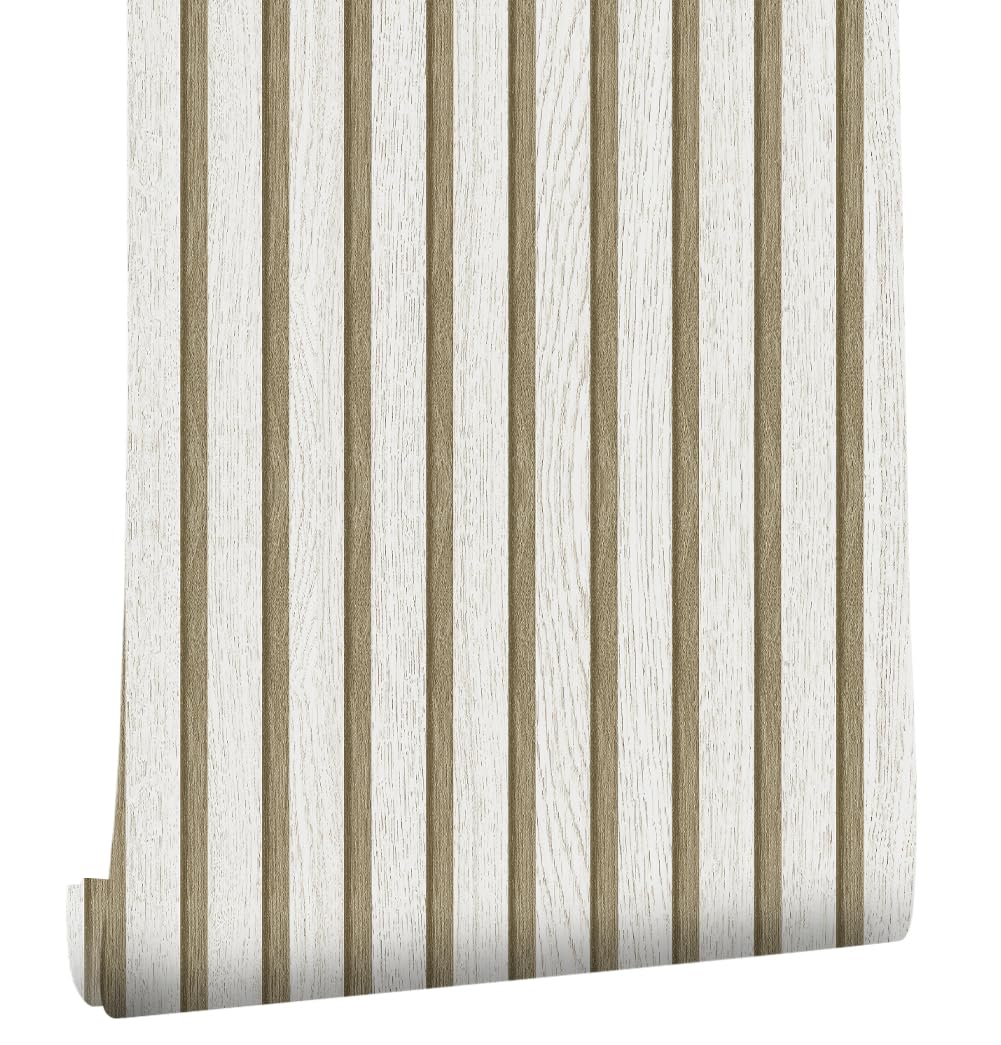 myforHD Self-Adhesive Wood Grating Wallpaper Wood Stripe Grain Natural Wooden Slats Wallpaper Peel and Stick Contact Paper PVC Vinyl Film Removable Waterproof