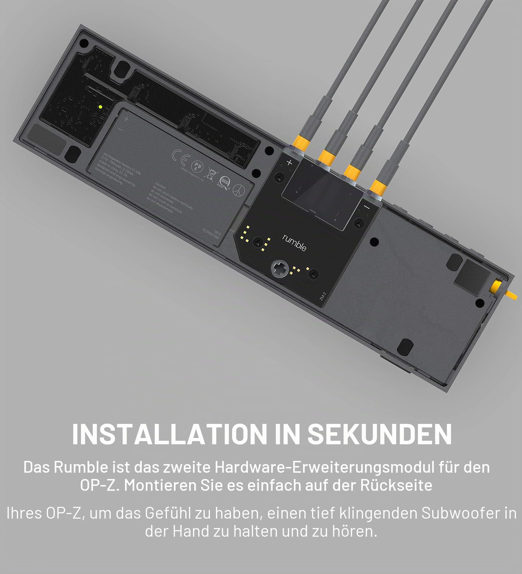 Teenage Engineering Rumble Module Subwoofer für OP-Z, für Sequencer (Synthesizer Vibrationsmodul, Silent Metronome Mode, Frequenzgang 10-150 hz), Schwarz, TEE0063
