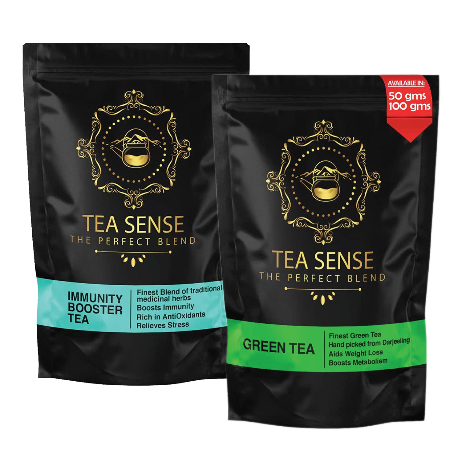 TEA SENSE Good Health Combo Pack |Immunity Booster Tea 50g | Classic Green Tea 50g | 50 Cups+ (B09238H3NX) Amazon Price History, Amazon Price Tracker