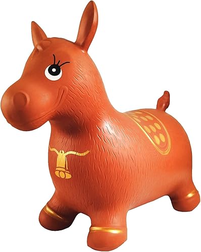 AppleRound Gorila de caballos con bomba de mano, marrón, tolva espacial inflable, animal inflable para montar