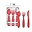 ezpz Happy Utensils - 24 Months+ (Coral) - BPA Free Toddler Utensils - Fork, Spoon and Knife for Toddlers and Preschoolers - For Self-Feeding Development