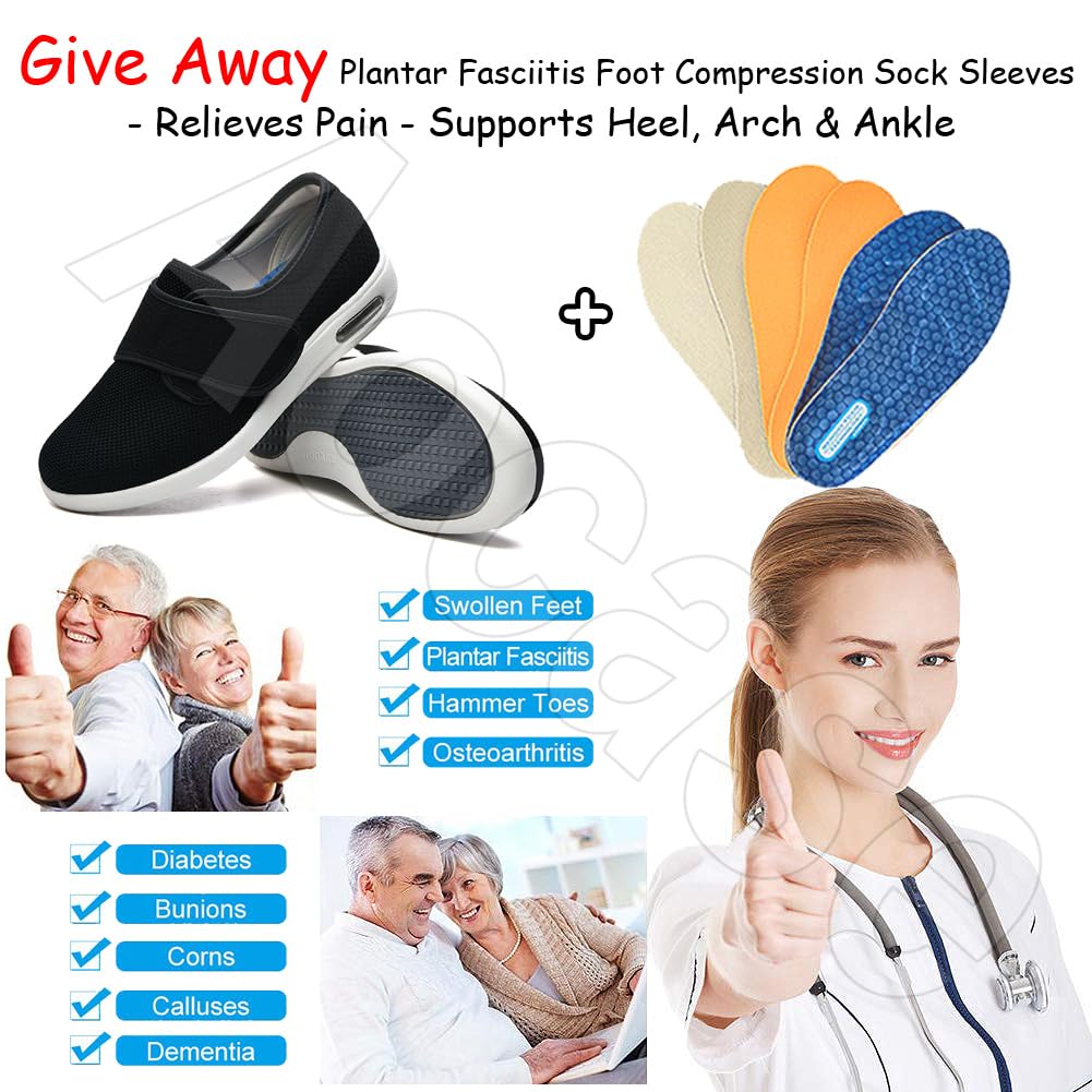 Scarpe Ortopediche Donna, Scarpe Sanitarie Uomo, Scarpe Unisex per Il Supporto dell'Arco Plantare Pantalone di Fissaggio Tattile Traspirante Pantofola per Piedi Gonfie,Blu,38 EU