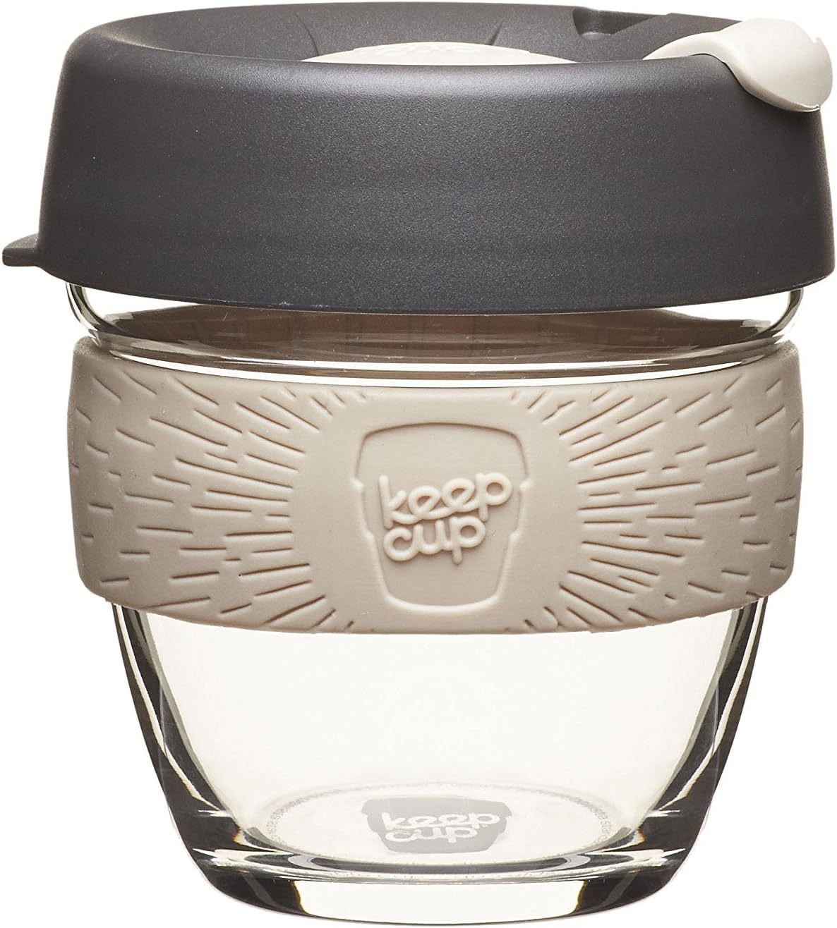 KeepCup 8oz Reusable Coffee Cup. Toughened Glass Cup & Non-Slip Silicone Band. 8 oz/Small, Chai