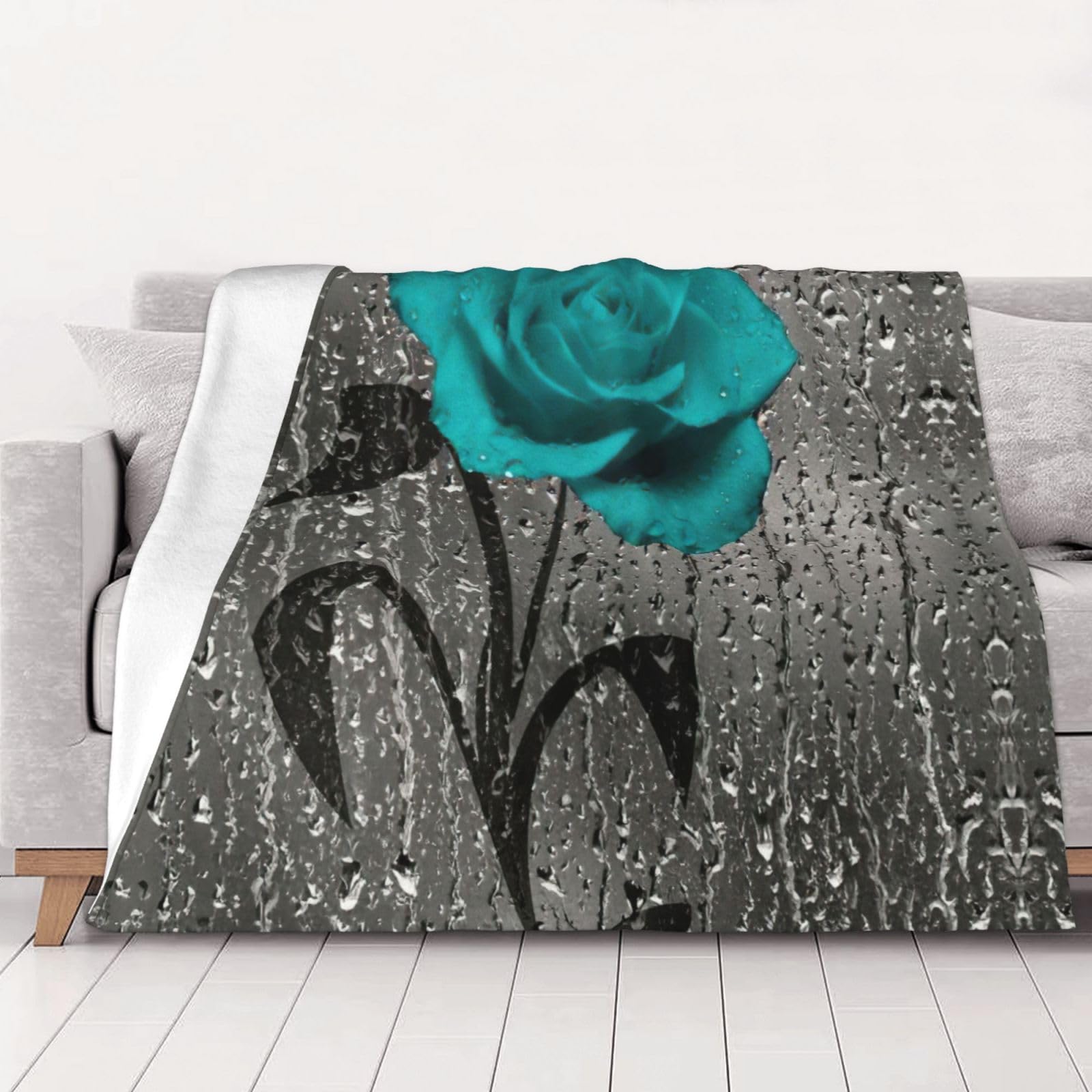 Couverture en flanelle super douce floral jeté de lit canapé toutes saisons