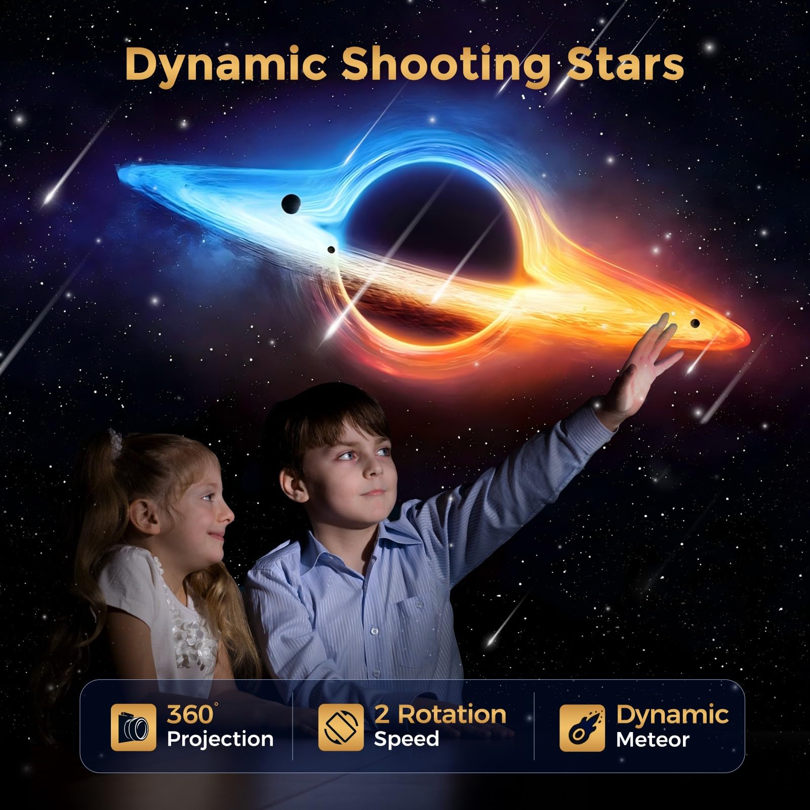 MERTTURM Projektor galaktyki, projektor planetarium lampa nocna gwiazdowa na sufit, meteorami i automatycznym timerem dla sypialni dzieci, prezent na urodziny i Boże Narodzenie (Biały)