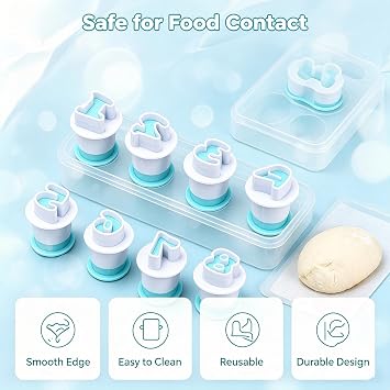 36PCS Alphabet Cookie Cutter Set, A-Z Fondant Letter Cutters and Number Stamps, Food Grade Plastic Cake Decorating Tools for Birthday Wedding Christmas Party