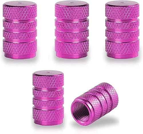 Juego de 5 tapas de válvula de neumático de coche, tapa de válvula de neumático de aluminio con sello de goma, universal para coches, camiones,