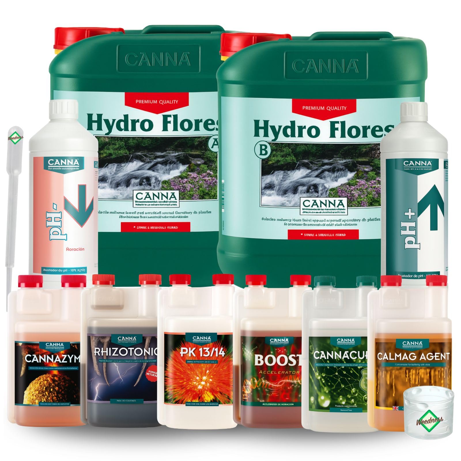 Weedness Canna Hydro Dünger Set BIG – Kit de fertilizantes hidroponicos gran volumen