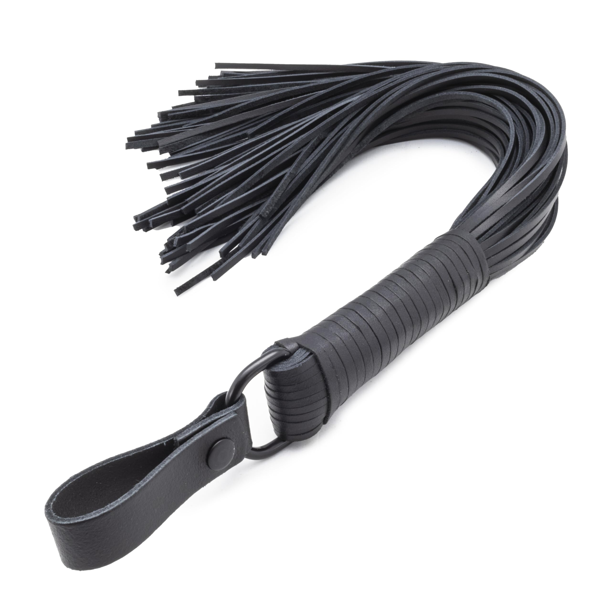 Premium Profi BDSM Leder Peitsche Flogger Schwarz