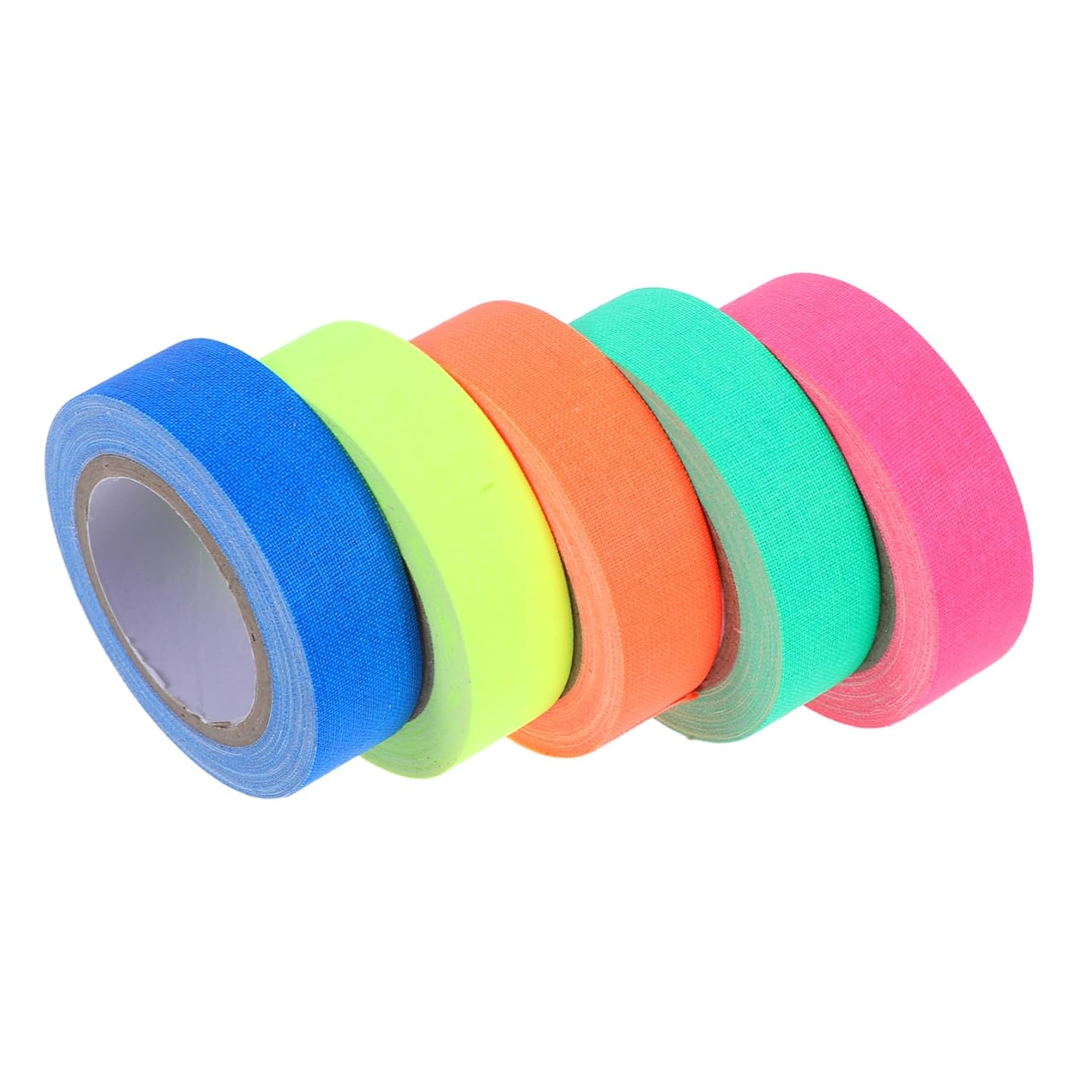 5pcs Glow the Dark Fluorescent UV Cloth Tapes for Party and Stage, Easy Tearing and Light Weight, for Crafts and Indoor Wall Decorations to Boost Creativity