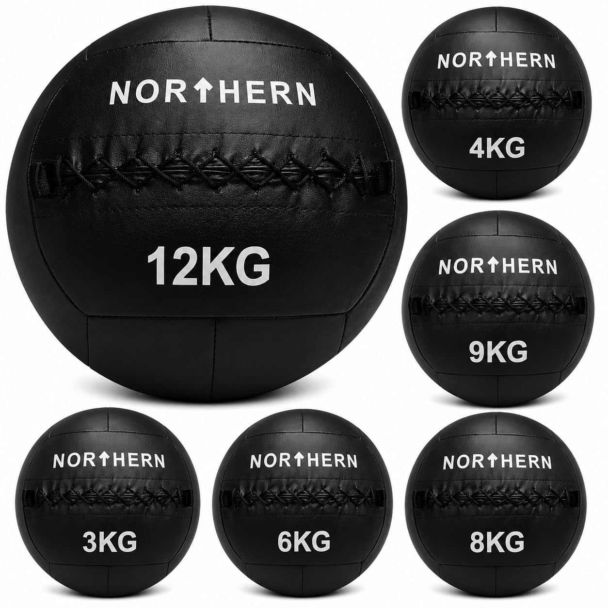 LIFTS AND GRAVY NORTHERN Medicine Wall Ball for Exercise - No-Bounce Weighted Ball for CrossFit, Strength Training & Home Gym available in 3kg, 4kg, 5kg, 6kg, 9kg, 12kg