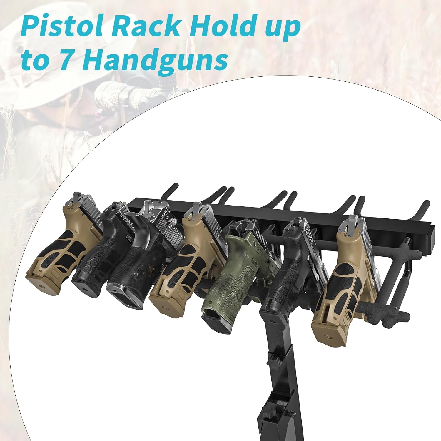 Gun Rack, Folding Rifle Rack, Portable Indoor Gun Racks, Heavy-Duty Steel Gun Rifle Stand Holds Up to 7 Pistols and 4 Rifles or Shotguns