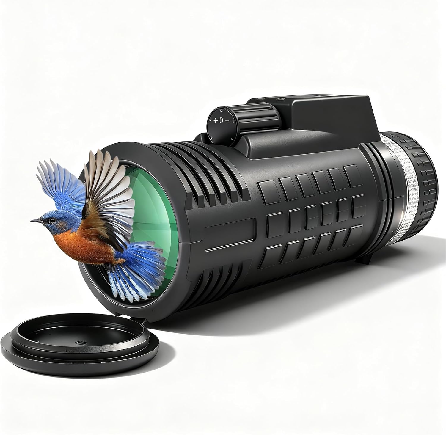 8X42 Monocular Telescope with Rangefinder & Compass, BAK4 Prism FMC Lens, Lightweight & Waterproof Compact Monocular for Adults High Powered for Bird Watching Hunting Sports, Gifts for Men