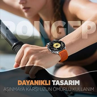 Rongep Huawei ile Uyumlu Mountain Loop 22mm Kordon GT6/GT6 Pro/GT5/GT5 Pro/GT4/GT3/GT3 Pro/GT2/GT2 Pro 46mm için Terleme Karşıtı GT6 Kordon Metalik Bağlantılı 1.Sınıf Dokuma Kumaş GT6 Kayış