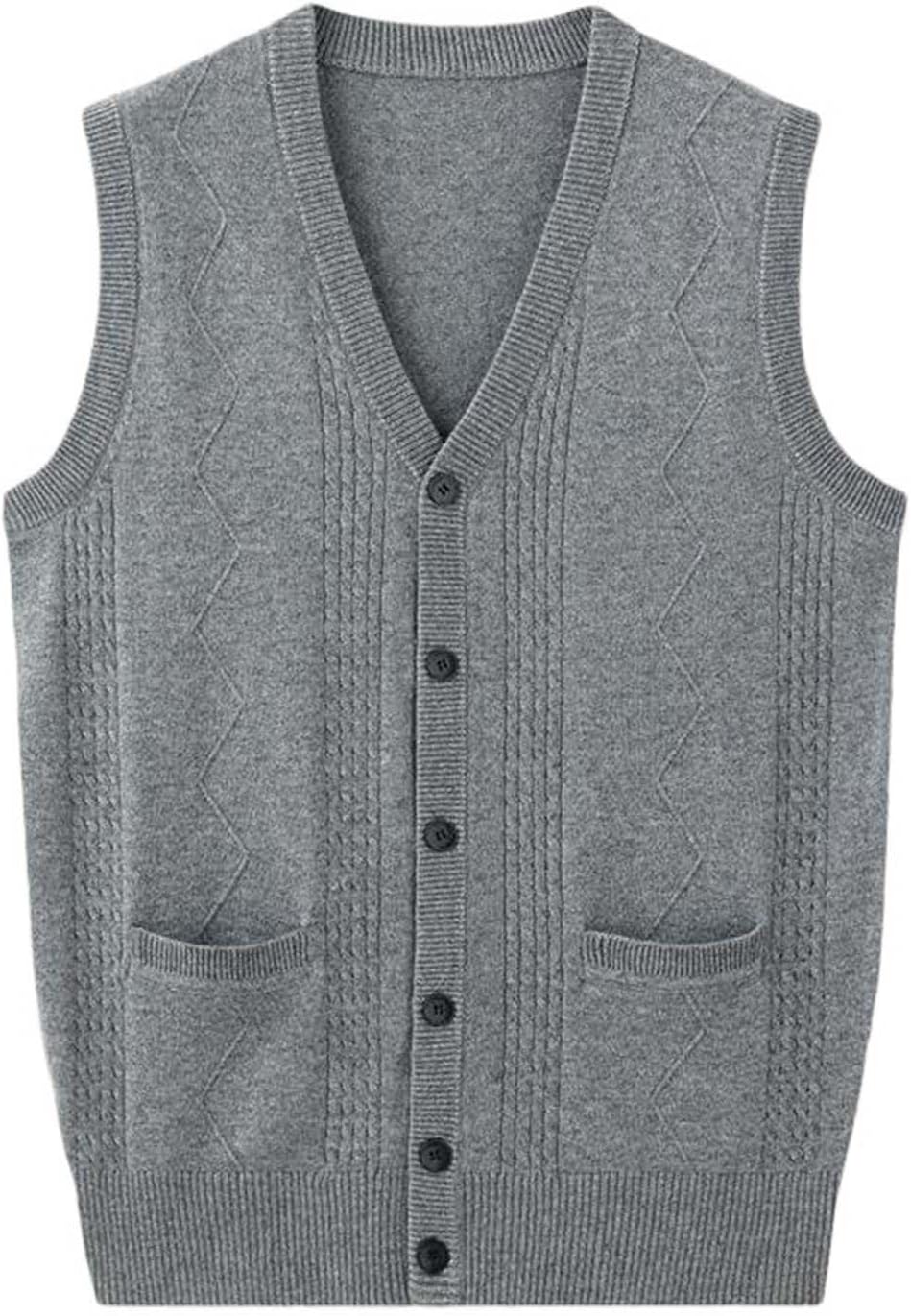 Men's Sweater Vest V Neck Button Down Cardigan with Pockets